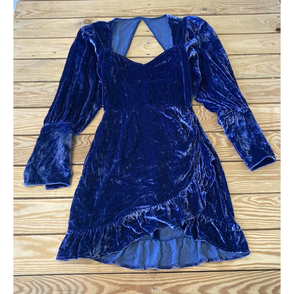 Reformation Silk Velvet Open Back Long Sleeve Dress Size 0 Women’s Violet